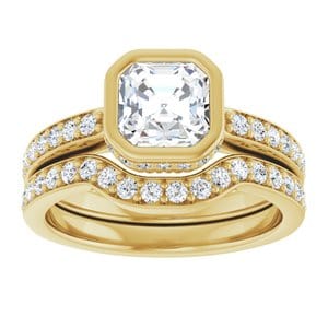 Rings 14K Yellow  6 mm Asscher Engagement Ring Mounting