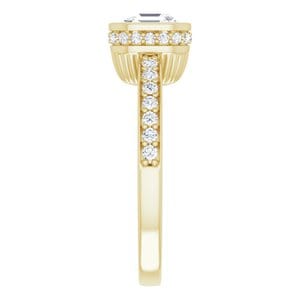 Rings 14K Yellow  6 mm Asscher Engagement Ring Mounting