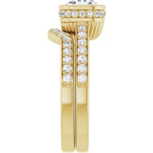 Rings 14K Yellow  6 mm Asscher Engagement Ring Mounting