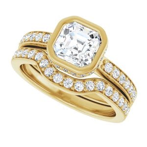 Rings 14K Yellow  6 mm Asscher Engagement Ring Mounting