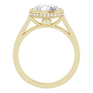 Rings 14K Yellow  9 mm Round Engagement Ring Mounting