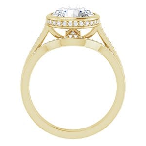 Rings 14K Yellow  9 mm Round Engagement Ring Mounting