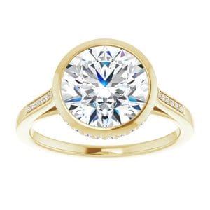 Rings 14K Yellow  9 mm Round Engagement Ring Mounting