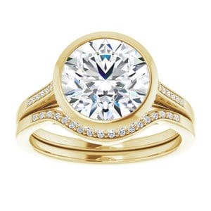 Rings 14K Yellow  9 mm Round Engagement Ring Mounting