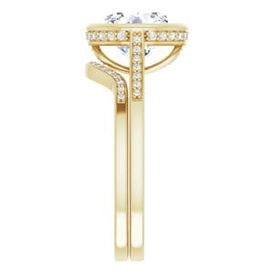 Rings 14K Yellow  9 mm Round Engagement Ring Mounting
