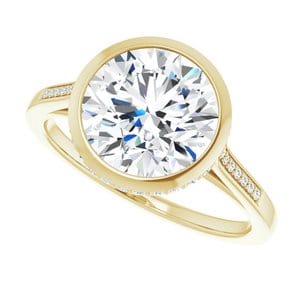 Rings 14K Yellow  9 mm Round Engagement Ring Mounting