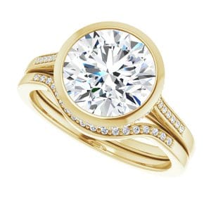 Rings 14K Yellow  9 mm Round Engagement Ring Mounting