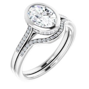 Rings Sterling Silver  8x6 mm Oval Engagement Ring Mounting
