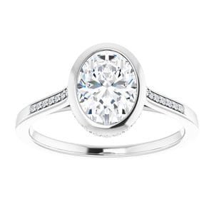 Rings Sterling Silver  8x6 mm Oval Engagement Ring Mounting