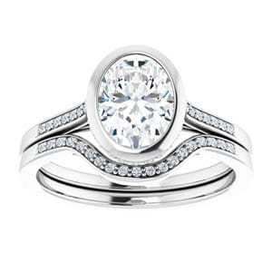 Rings Sterling Silver  8x6 mm Oval Engagement Ring Mounting
