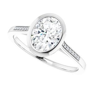 Rings Sterling Silver  8x6 mm Oval Engagement Ring Mounting