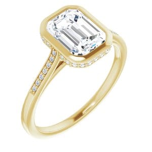 Rings 14K Yellow  8x6 mm Emerald Engagement Ring Mounting