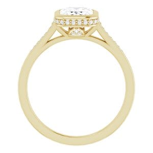 Rings 14K Yellow  8x6 mm Emerald Engagement Ring Mounting