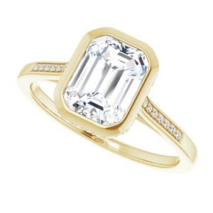 Rings 14K Yellow  8x6 mm Emerald Engagement Ring Mounting