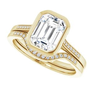 Rings 14K Yellow  8x6 mm Emerald Engagement Ring Mounting