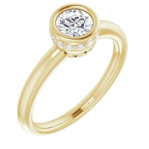 Rings 14K Yellow  5.2 mm Round Engagement Ring Mounting