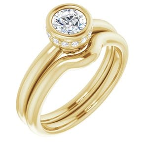 Rings 14K Yellow  5.2 mm Round Engagement Ring Mounting