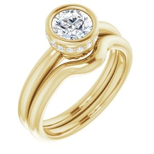 Rings 14K Yellow  6 mm Round Engagement Ring Mounting