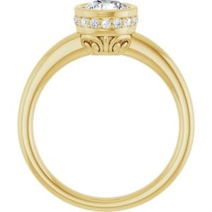 Rings 14K Yellow  6 mm Round Engagement Ring Mounting