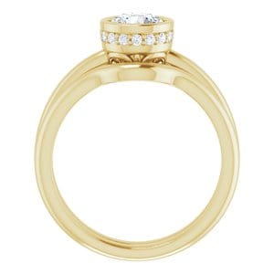 Rings 14K Yellow  6 mm Round Engagement Ring Mounting