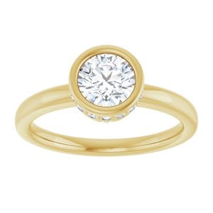 Rings 14K Yellow  6 mm Round Engagement Ring Mounting
