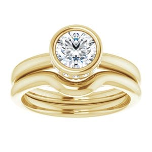 Rings 14K Yellow  6 mm Round Engagement Ring Mounting