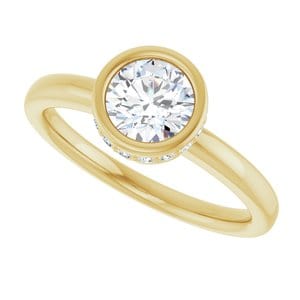 Rings 14K Yellow  6 mm Round Engagement Ring Mounting
