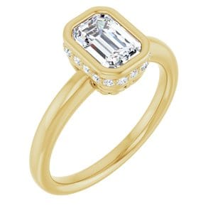 Rings 14K Yellow  7x5 mm Emerald Engagement Ring Mounting