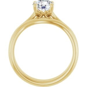 Rings 14K Yellow  6.5 mm Round Solitaire Engagement Ring Mounting