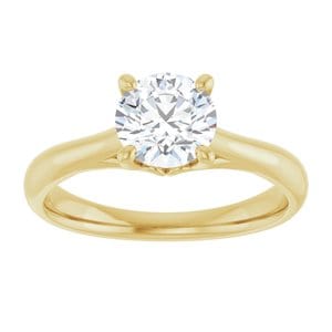 Rings 14K Yellow  6.5 mm Round Solitaire Engagement Ring Mounting