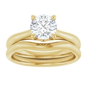 Rings 14K Yellow  6.5 mm Round Solitaire Engagement Ring Mounting