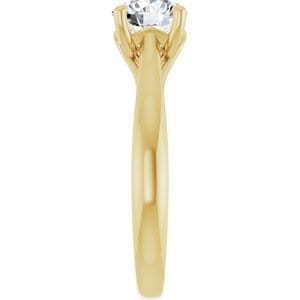 Rings 14K Yellow  6.5 mm Round Solitaire Engagement Ring Mounting