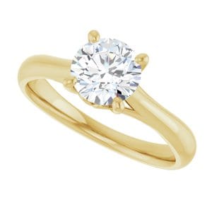 Rings 14K Yellow  6.5 mm Round Solitaire Engagement Ring Mounting