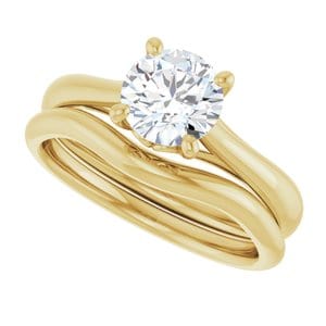 Rings 14K Yellow  6.5 mm Round Solitaire Engagement Ring Mounting