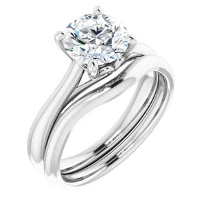 Rings Platinum  7.4 mm Round Solitaire Engagement Ring Mounting