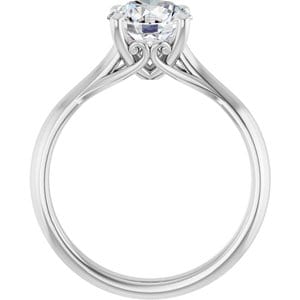 Rings Platinum  7.4 mm Round Solitaire Engagement Ring Mounting