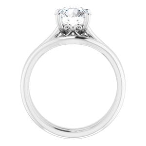 Rings Platinum  7.4 mm Round Solitaire Engagement Ring Mounting