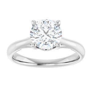 Rings Platinum  7.4 mm Round Solitaire Engagement Ring Mounting