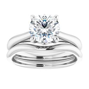 Rings Platinum  7.4 mm Round Solitaire Engagement Ring Mounting