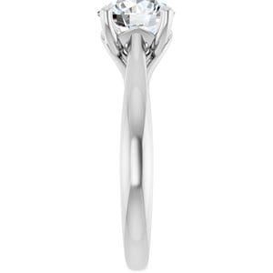 Rings Platinum  7.4 mm Round Solitaire Engagement Ring Mounting