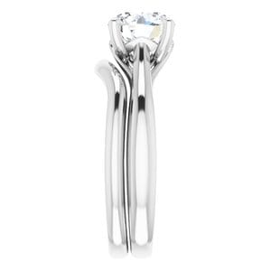 Rings Platinum  7.4 mm Round Solitaire Engagement Ring Mounting