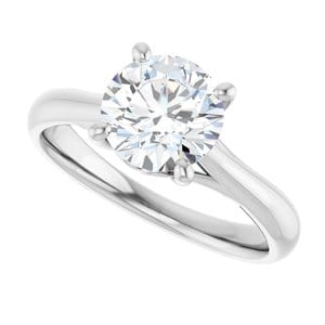 Rings Platinum  7.4 mm Round Solitaire Engagement Ring Mounting