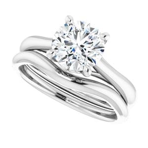 Rings Platinum  7.4 mm Round Solitaire Engagement Ring Mounting