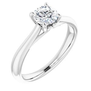 Rings Platinum  5.5 mm Round Solitaire Engagement Ring Mounting