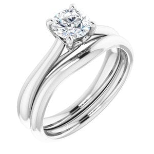 Rings Platinum  5.5 mm Round Solitaire Engagement Ring Mounting