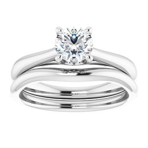 Rings Platinum  5.5 mm Round Solitaire Engagement Ring Mounting