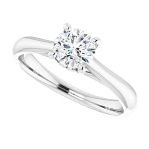 Rings Platinum  5.5 mm Round Solitaire Engagement Ring Mounting