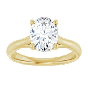 Rings 14K Yellow  9x7 mm Oval Solitaire Engagement Ring Mounting