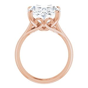 Rings 14K Rose  16x12 mm Oval Solitaire Engagement Ring Mounting