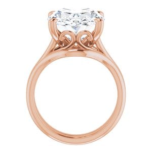 Rings 14K Rose  16x12 mm Oval Solitaire Engagement Ring Mounting